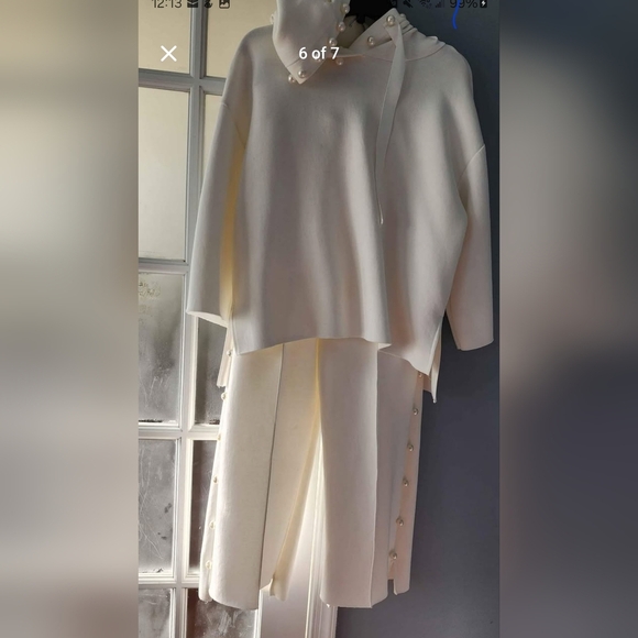 Elegant White Two-Piece Set - Picture 1 of 6